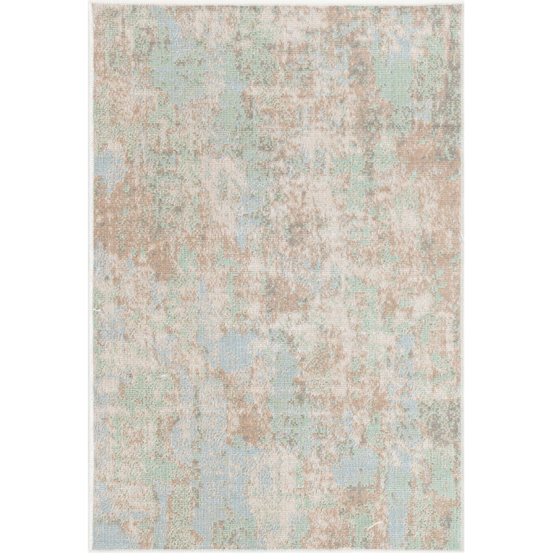 Contemporary Nin Area Rug Multi Blue Color, Rectangle 2'2" x 3'
