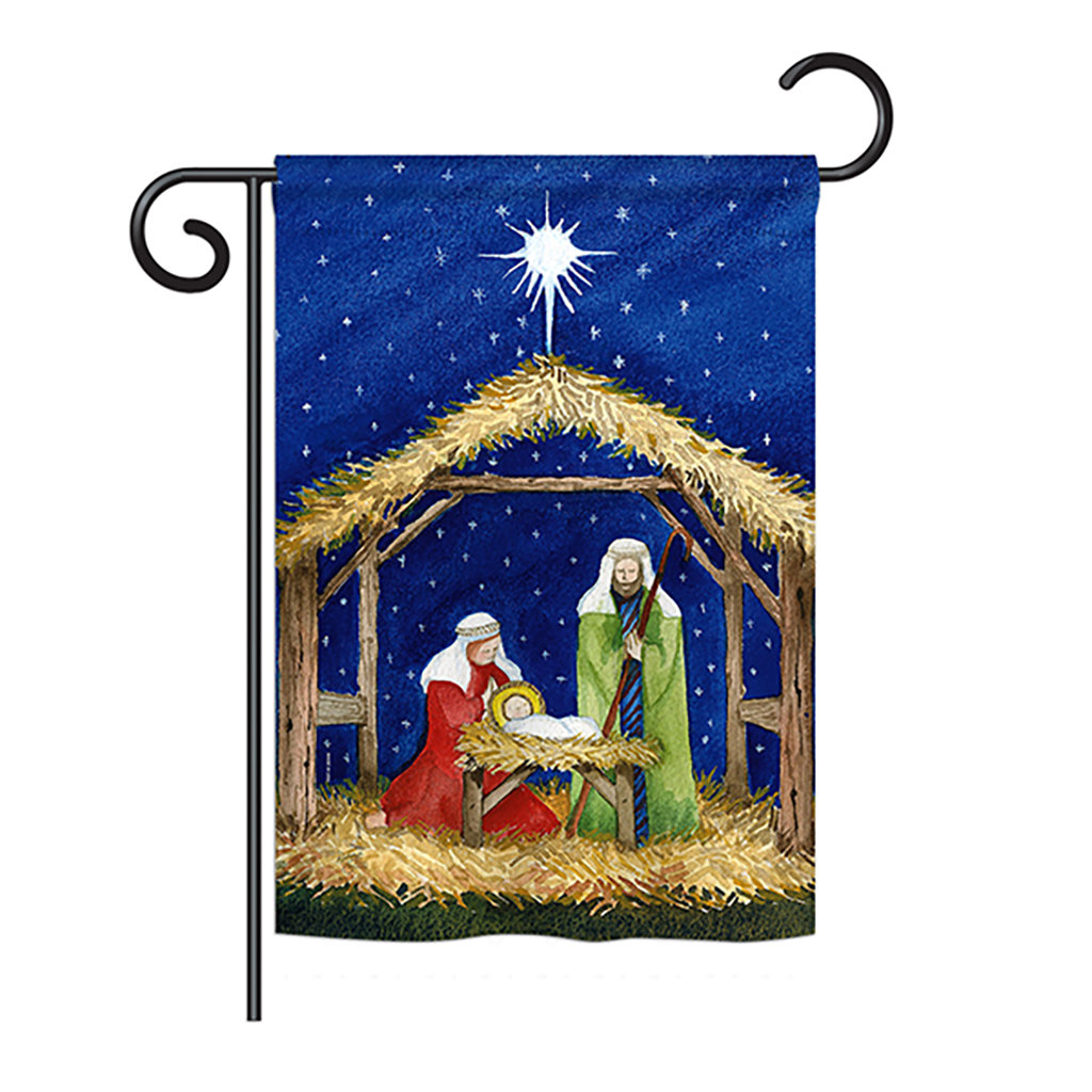 Helsinki Nativity of Jesus Winter 2-Sided 18.5 x 13 in. Garden Flag The Holiday Aisle® 