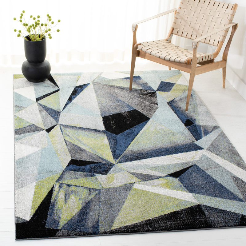 Tapis à motif abstrait Mihrije Porcello, Rectangle 10 pi 6 po x 14 pi