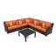 Ensemble de conversation modulaire en rotin de six articles avec housses de coussin Sunbrella-21047587