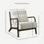 Chaise d'appoint de style moderne Mid-Century avec coussin lombaire amovible Eterna, pieds en bois massif à finition noire, siège blanc-1544835267