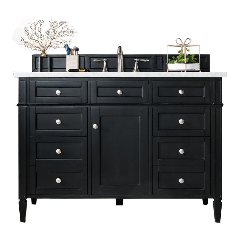 Brittany 48'' W Single Bathroom Vanity Base, Black Onyx