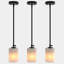Luminaire suspendu simple noir mat à 1 lumière Agnella (paquet de 3)-647540277
