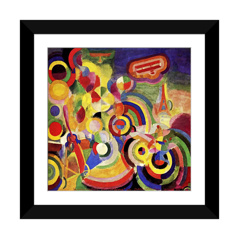 « hommage to bleriot », reproduction d’art sur toile Robert Delaunay, H 16 po x l 16 po x P 1 po, Blanc