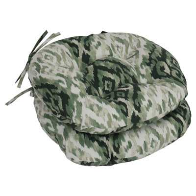 16-Inch Round Outdoor Tufted Chair Cushions (Set Of 2) by Winston Porter
