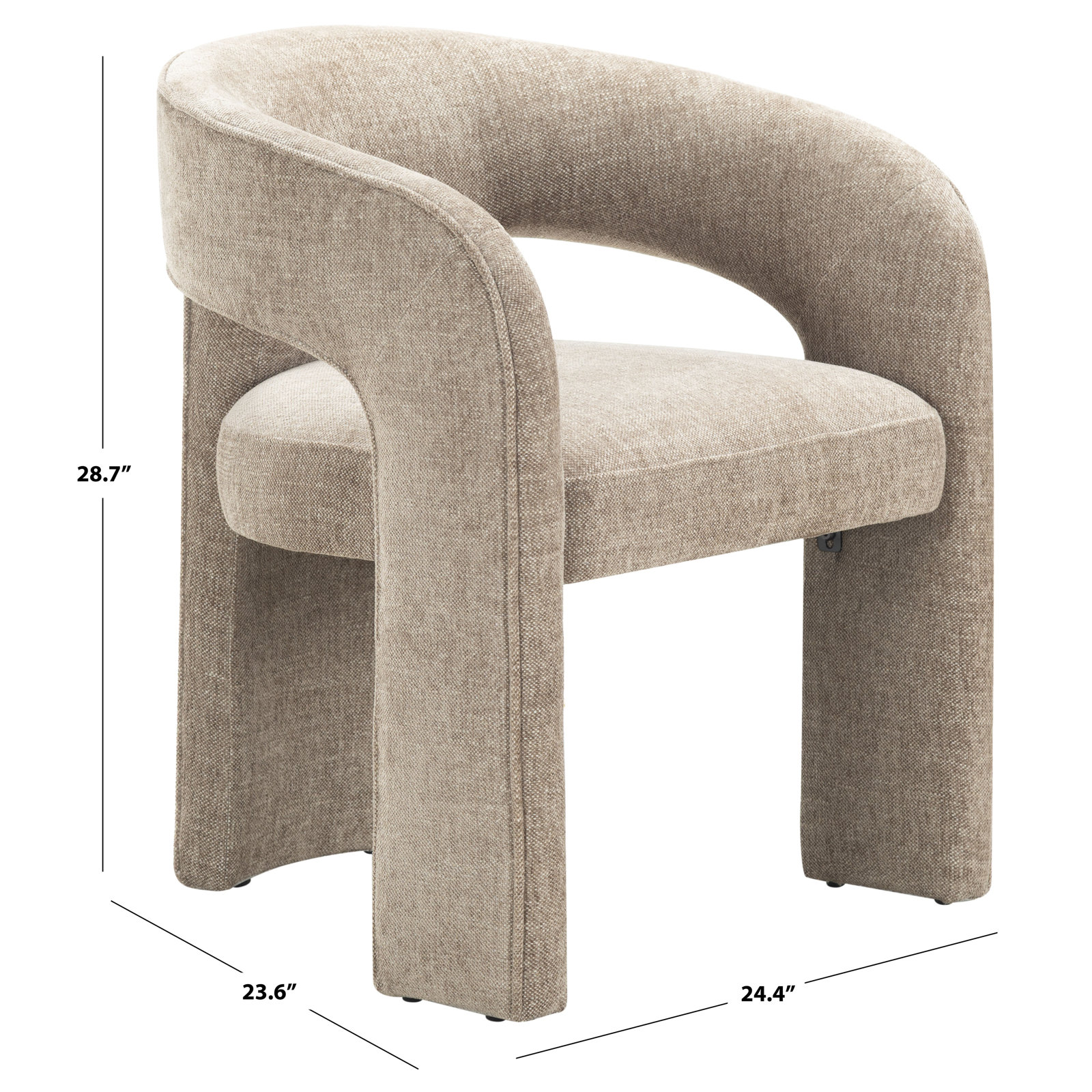 Meline Dining Chair, Dark Brown Chenille