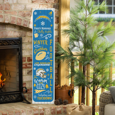 Los Angeles Chargers Winter Seasonal Double Sided Porch Leaner