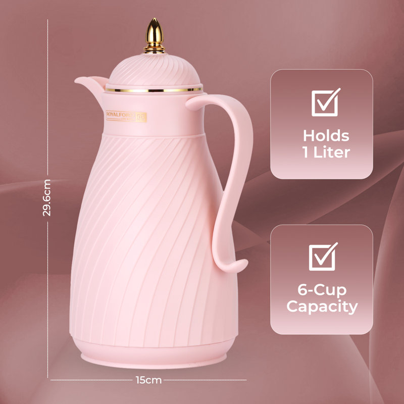 ROYALFORD Vacuum Flask | Vacuum Insulated Tea Carafe 1000ML | Heat & Cold Retention, Thermal Insulated Airpot | Insulated jug Preserves Flavor & Freshness, Household Office Hot Water Kettle Pot