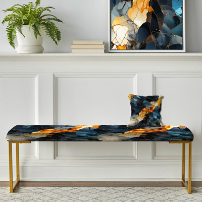 Banc rembourré Marble Gold