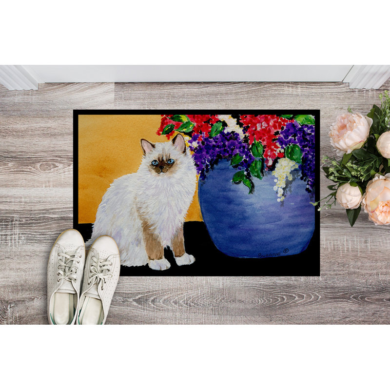 Stokesdale Non-Slip Floral Indoor Doormat, Rectangle 2' x 3'
