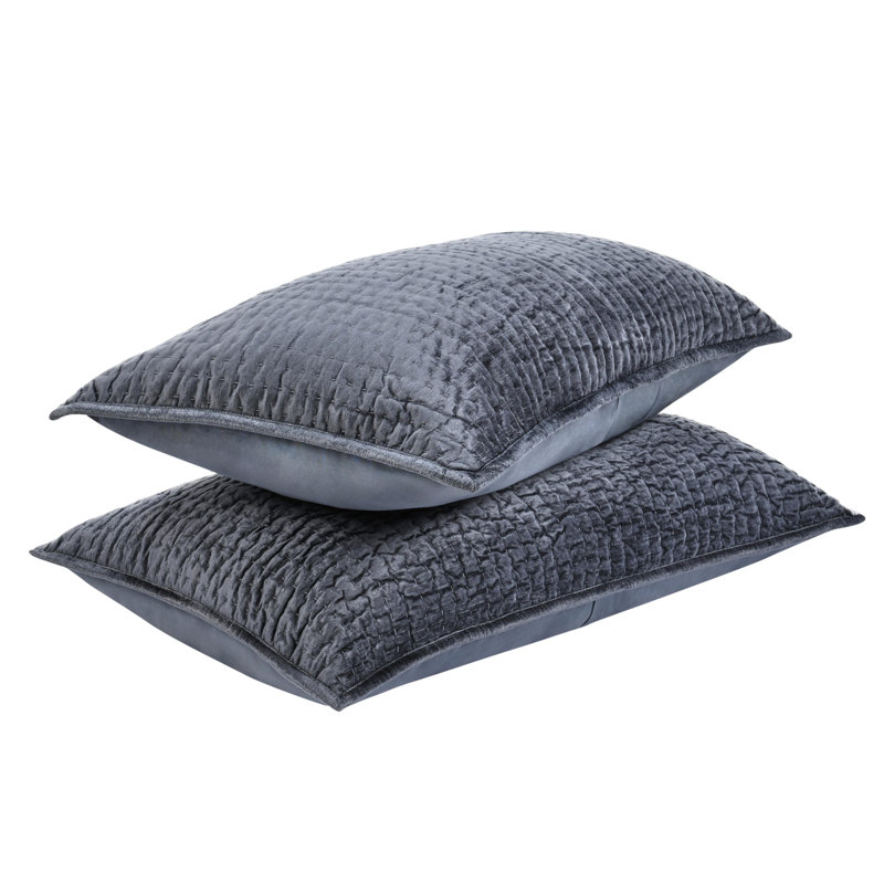 Dimitry Polyester Zipper Sham, King, Sea Fog Blue