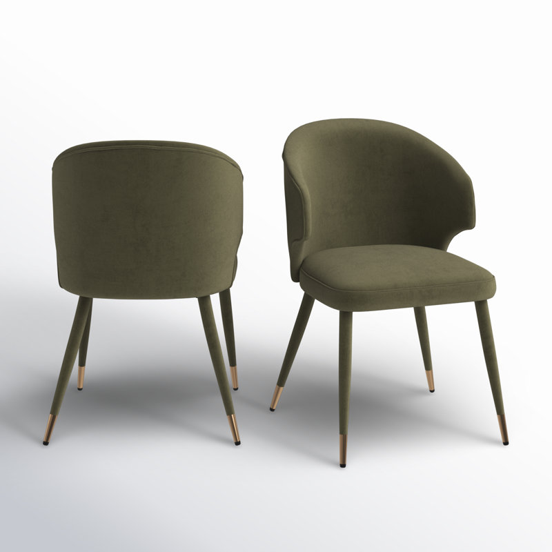 Chaise de salle à manger rembourrée Sumiko, Vert