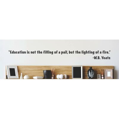 Education Is Not The Filling Of A Pail Wall Decal -  Design With Vinyl, 2015 BS 480 Black