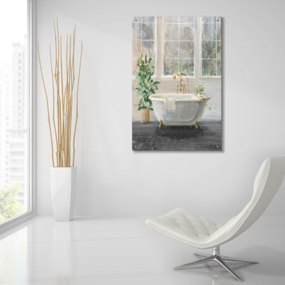 «Simple Pleasures Bath 1 C» par Danhui Nai, art mural en verre acrylique