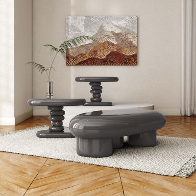 Jahmaal 3-Piece Glossy Coffee Table Set