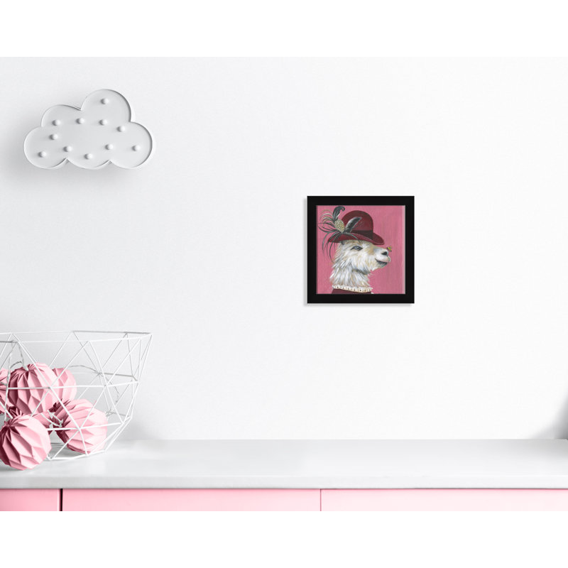 Art sur toile llama, H 14 po x l 14 po x P 0,625 po, Cadre noir