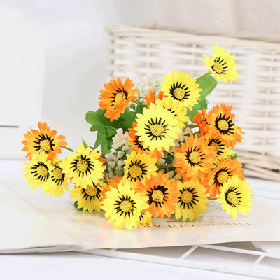 6PCS Artificial Daisy Flowers Chrysanthemumtant Fake Flowers No Fade Greenery Shrubs Plants For Garden Farmhouse Porch Wedding Indoor Outdoor Home Decor
