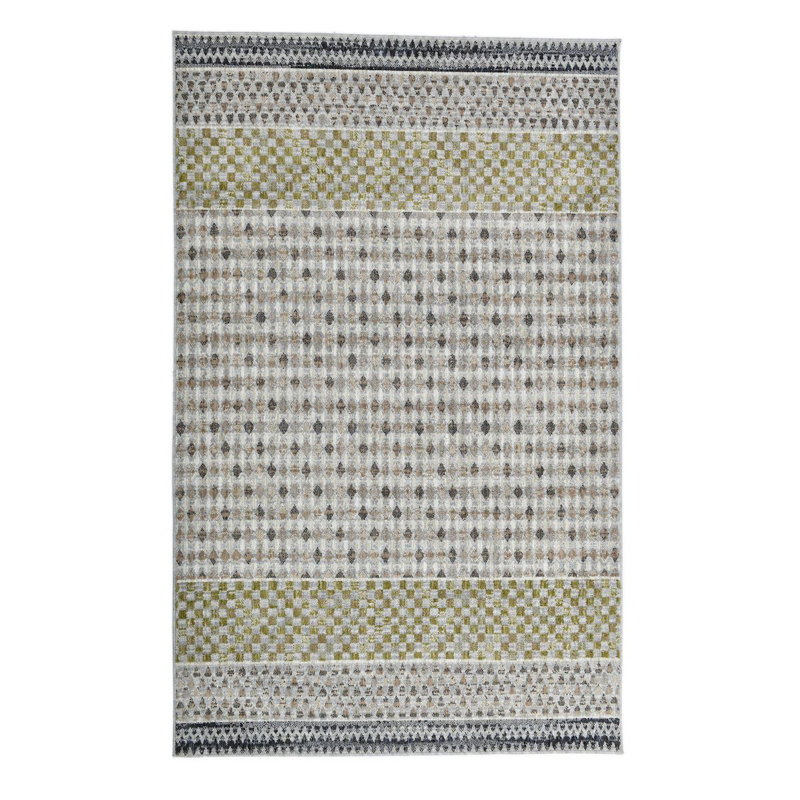 Wynn Refined Banded Pattern Modern Plush Washable Area Rug – Coda Collection, Rectangle 5'3" x 7'3"