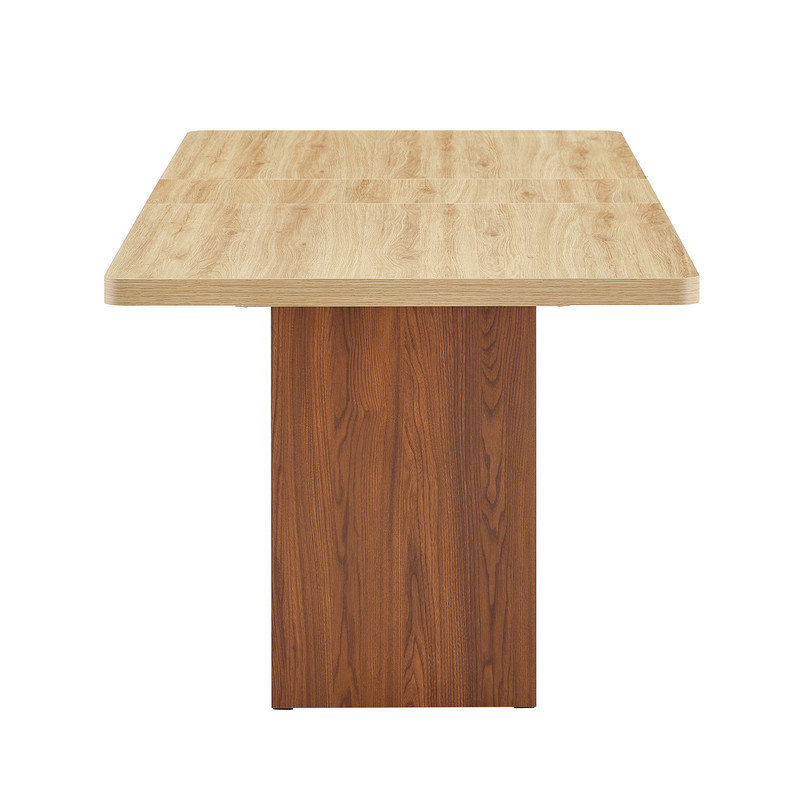 Table de salle à manger extensible 59 po à 71 po avec rangement intégré, conception en bois deux tons pour 4 à 8 personnes