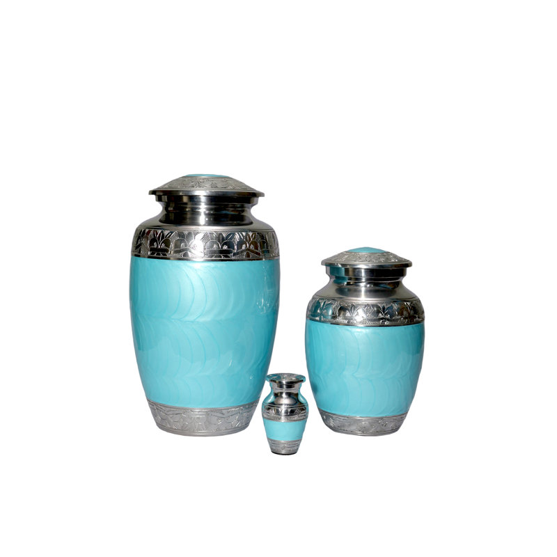 Ensemble de trois urnes Embrace, Bleu