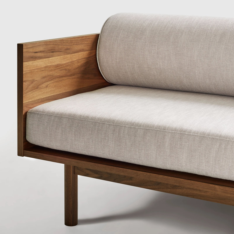 Souvenir Sofa, Walnut, Irving Gray Blue Stripe