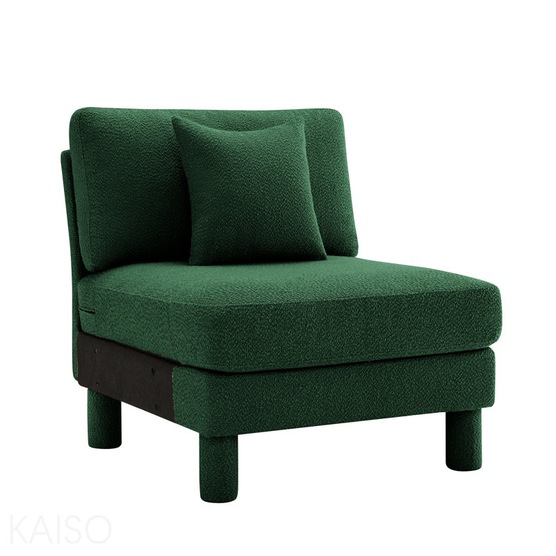 Armless Sofa W/Pillow Polyester -Green