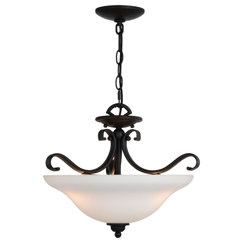 Macalla Glass Semi Flush Mount, Oil Rubbed Bronze