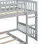 Lit simple au-dessus d'un lit superposé, gris - Bois de pin massif avec glissade et pour lit de chambre à coucher