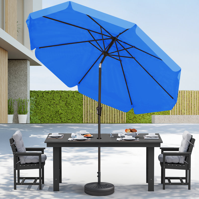 Parasol de marché pour patio extérieur, Bleu, H 97,6 po x l 108 po x P 108 po