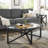 Wood 28.34"oval coffee table with glass top-1655622390-1665659665