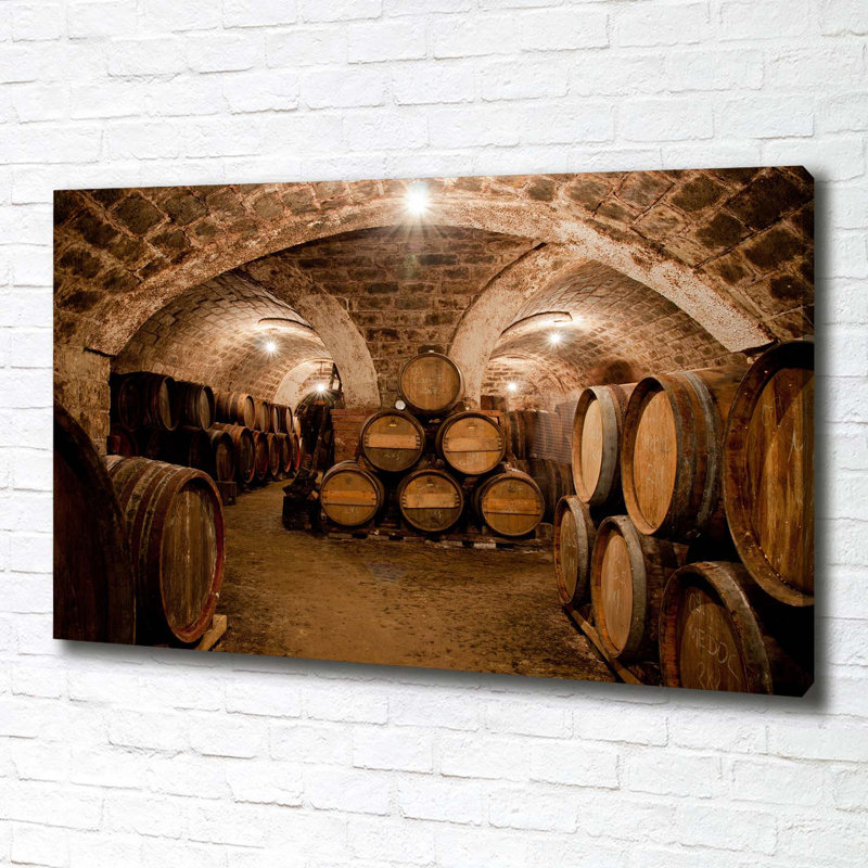 Barrels In The Vineyard - Wrapped Canvas Print