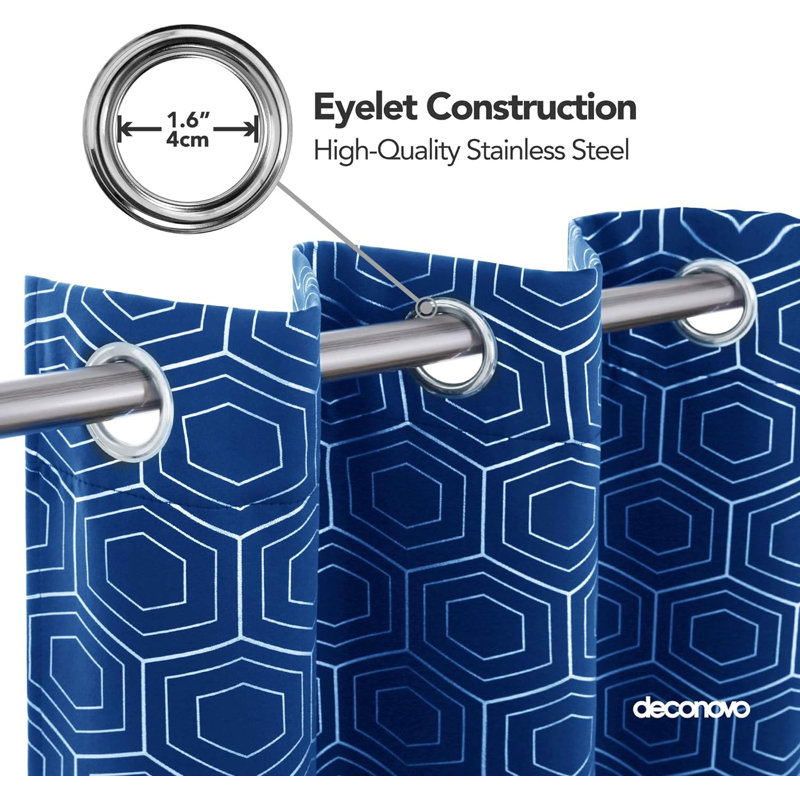 Blackout Curtain Pair, 117cm wide x 229cm high, Royal blue