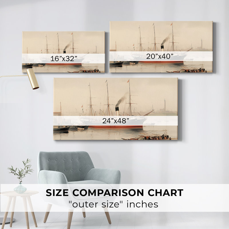 Série nautique-Lxxxix - Toile tendue avec châssis - Prêt à accrocher, H 16 po x l 32 po