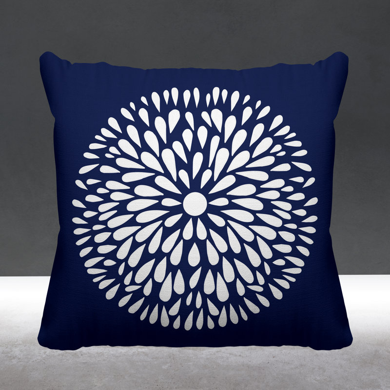 Coussin Pheobe, Bleu marine, 15 po x 15 po, Carré