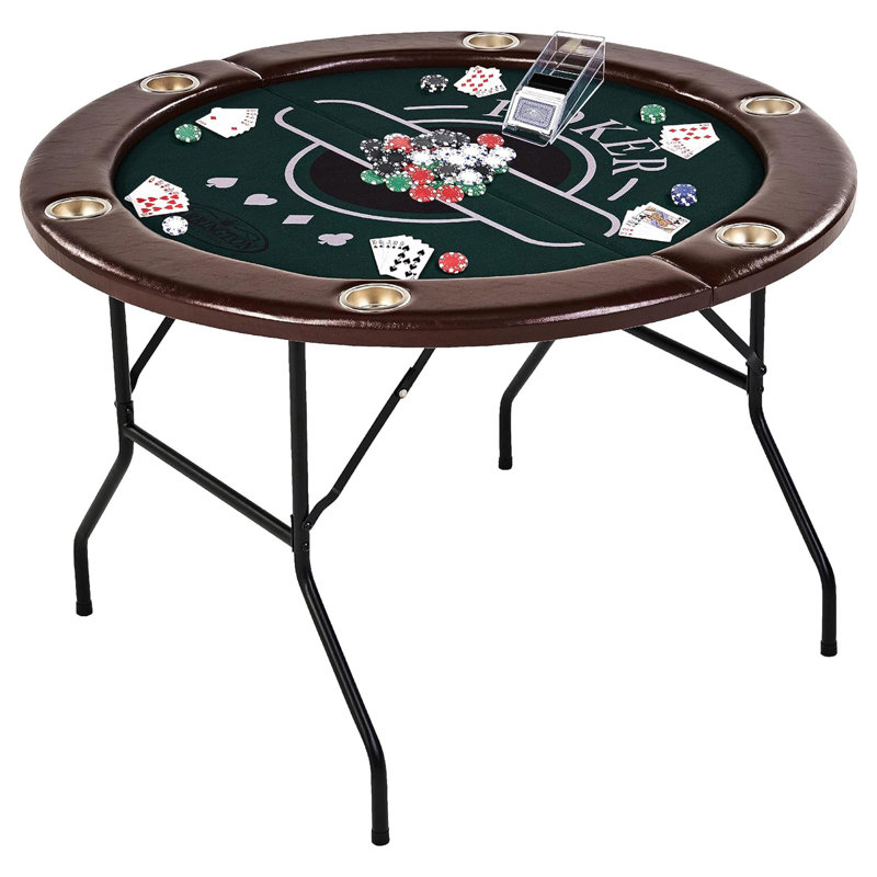 Barrington Billiards 6 Player Poker Table with Rails, Cup Holders, Chips & Cards