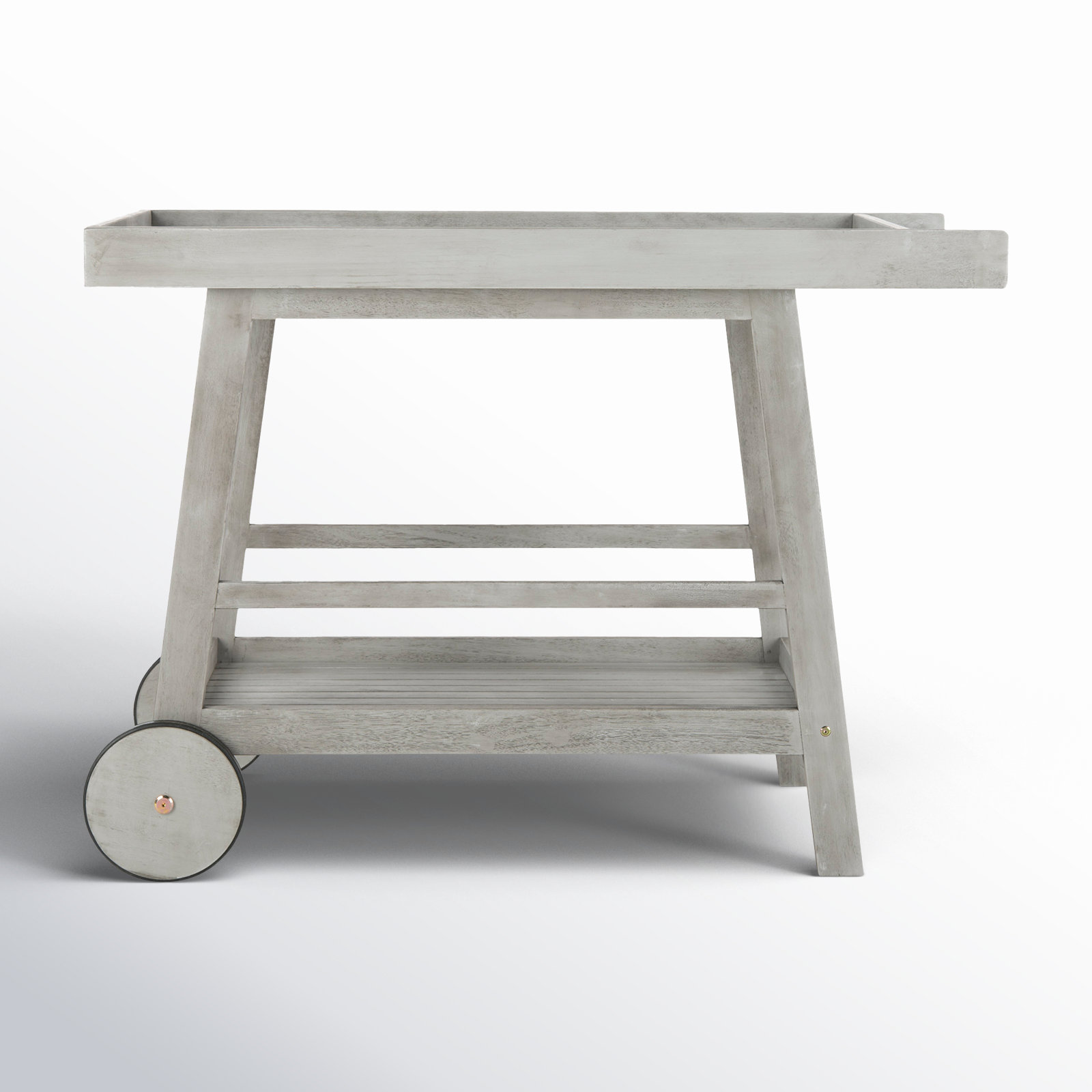 Terrace Solid Wood Bar Cart, Gray Wash