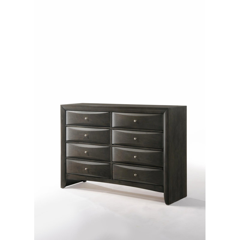 Commode 8 tiroirs avec glissement en douceur et construction durable pour le rangement, Gris