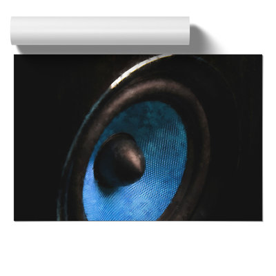 Hi Fi Speaker in Blue Painting - Frameless Print
