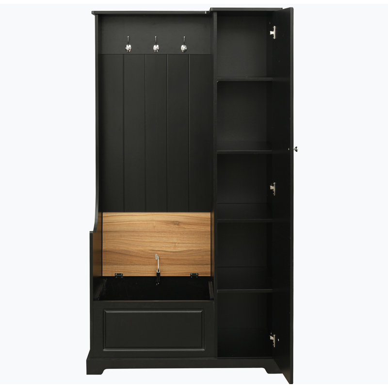 Armoire à chaussures avec tablettes réglables, Noir