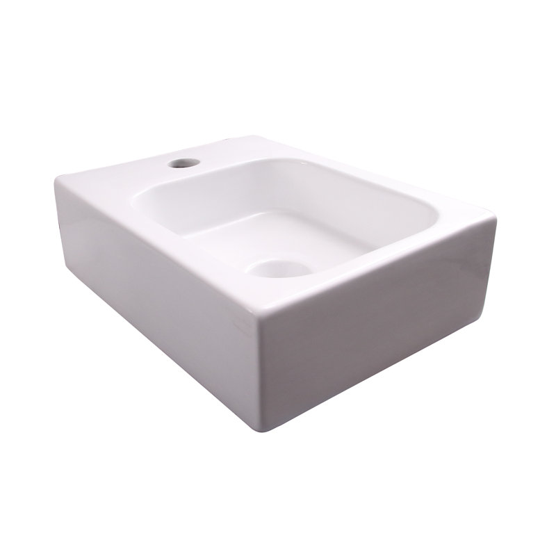 Barclay Gaston 11.25'' White Vitreous China Rectangular Bathroom Sink with Overflow