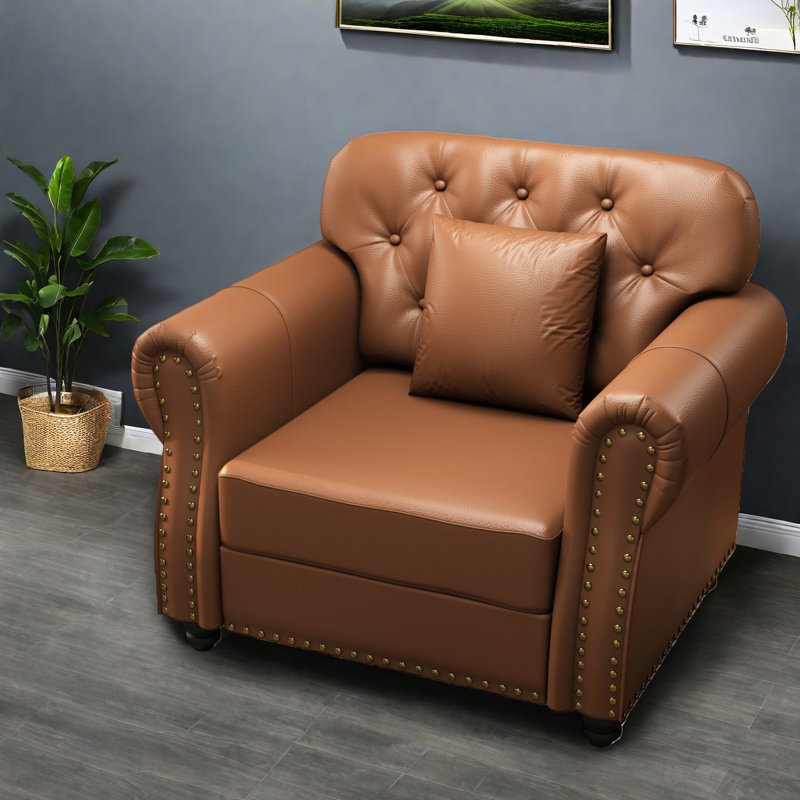 Canapés confortables en similicuir de 41,3 pouces Modern Chesterfield Home