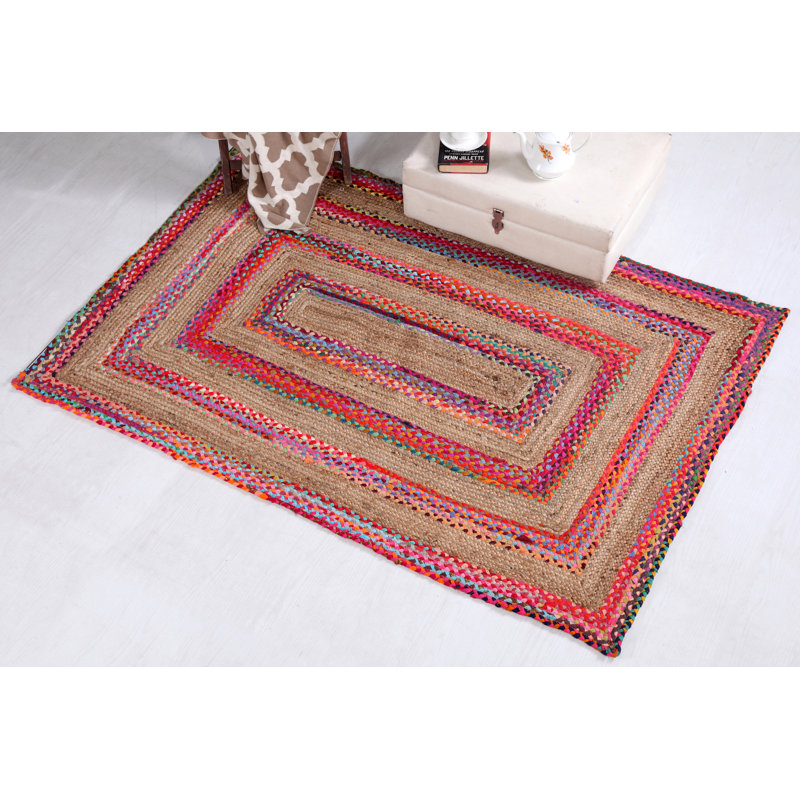Littoral Striped Jute / Sisal Hand Woven Area Rug, Rectangle 120 x 180cm