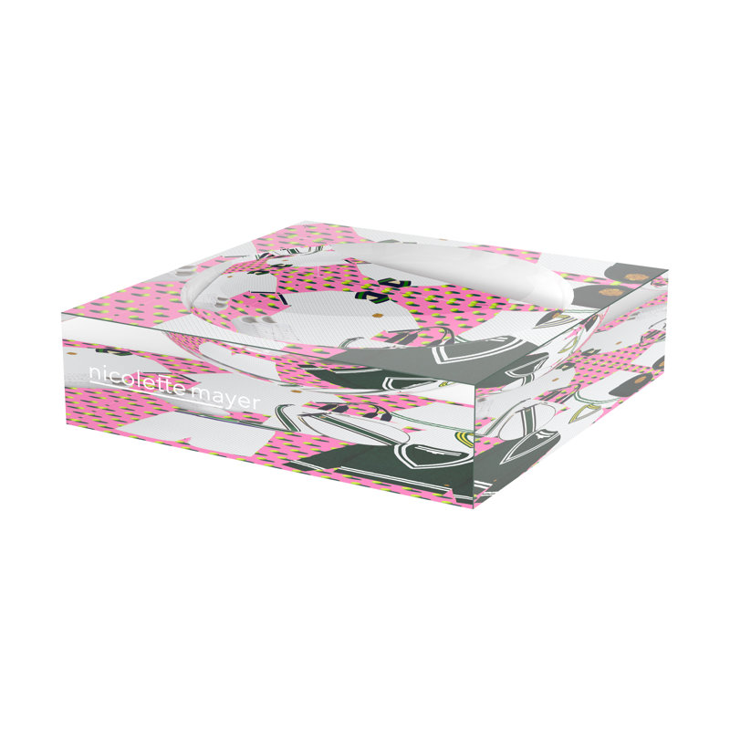 Plat à chat Tenniscore Fashion, 6"W x 6"D x 2"H, Rose