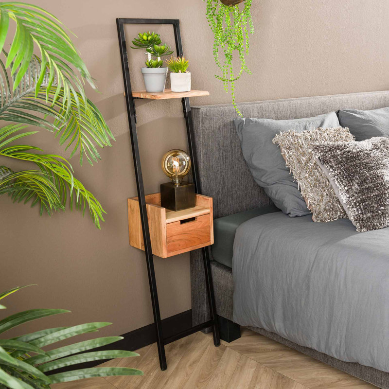 Brambory 30cm W Steel Bedside Table