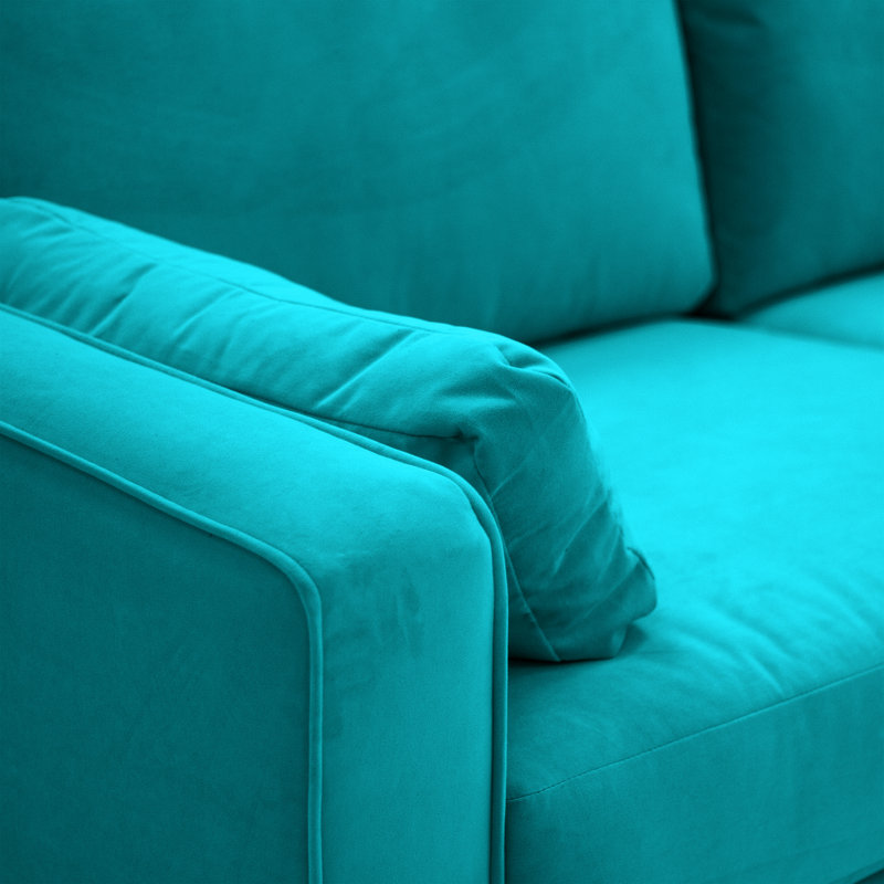 Millerville 2 Seater Velvet Sofa, Turquoise
