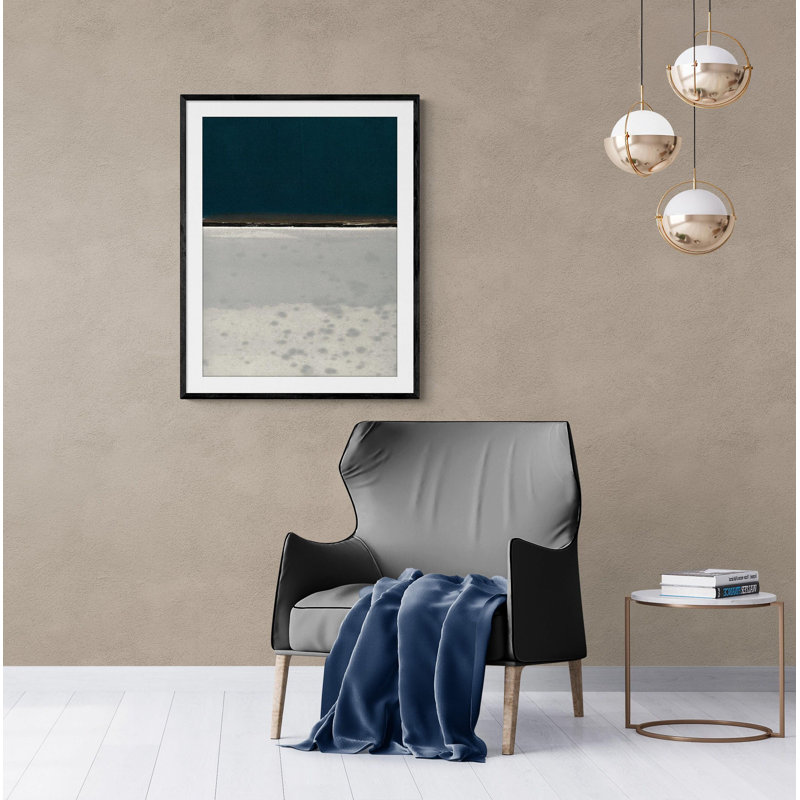 «Blue and Grey Horizon Extra Large Wall Art Abstract», impression encadrée de paysage abstrait, reproduction d'art encadrée abstraite surdimensionnée
