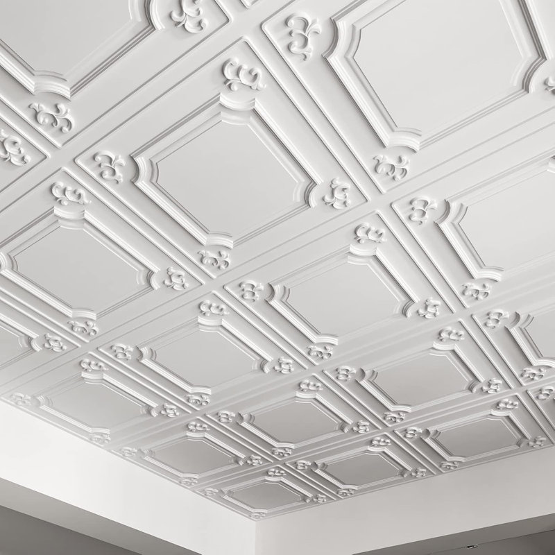 Carreaux pour plafonds suspendus Art3d 24 x 24 en blanc (paquet de 12, 48 pieds carrés), lambris 2 x 2