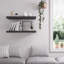 Grandes tablettes flottantes murales pour 1 ensemble de tablettes murales en bois 24 po x 12,75 po x 2 po avec support mural pour chambre à coucher, cuisine, salon, brun rustique-1401191963-1402919051