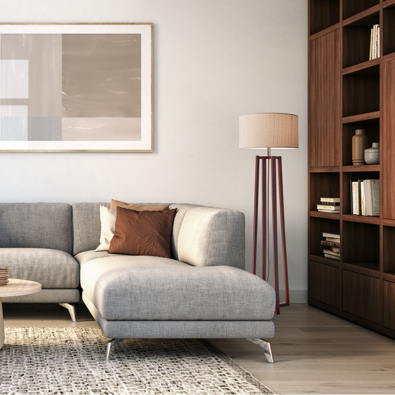 Stela 60'' Walnut Birch Traditional Floor Lamp
