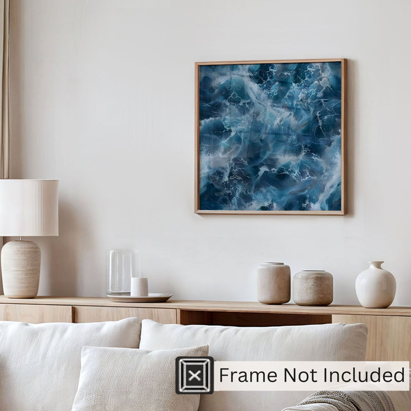«Beach and Coastal Ocean Waves», impression nautique sans cadre, H 20 po x l 20 po